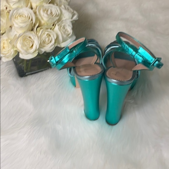 Giuseppe Zannoti Green Metallic Platform Heels size 41 - Picture 3 of 10